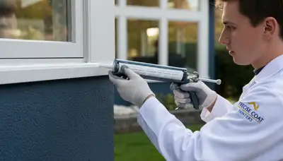 Professional caulking and sealing on Tulsa, OK home exterior by expert house painters