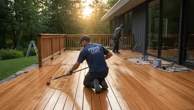 Professional deck staining and refinishing in Tulsa, OK protecting wood from sun and humidity