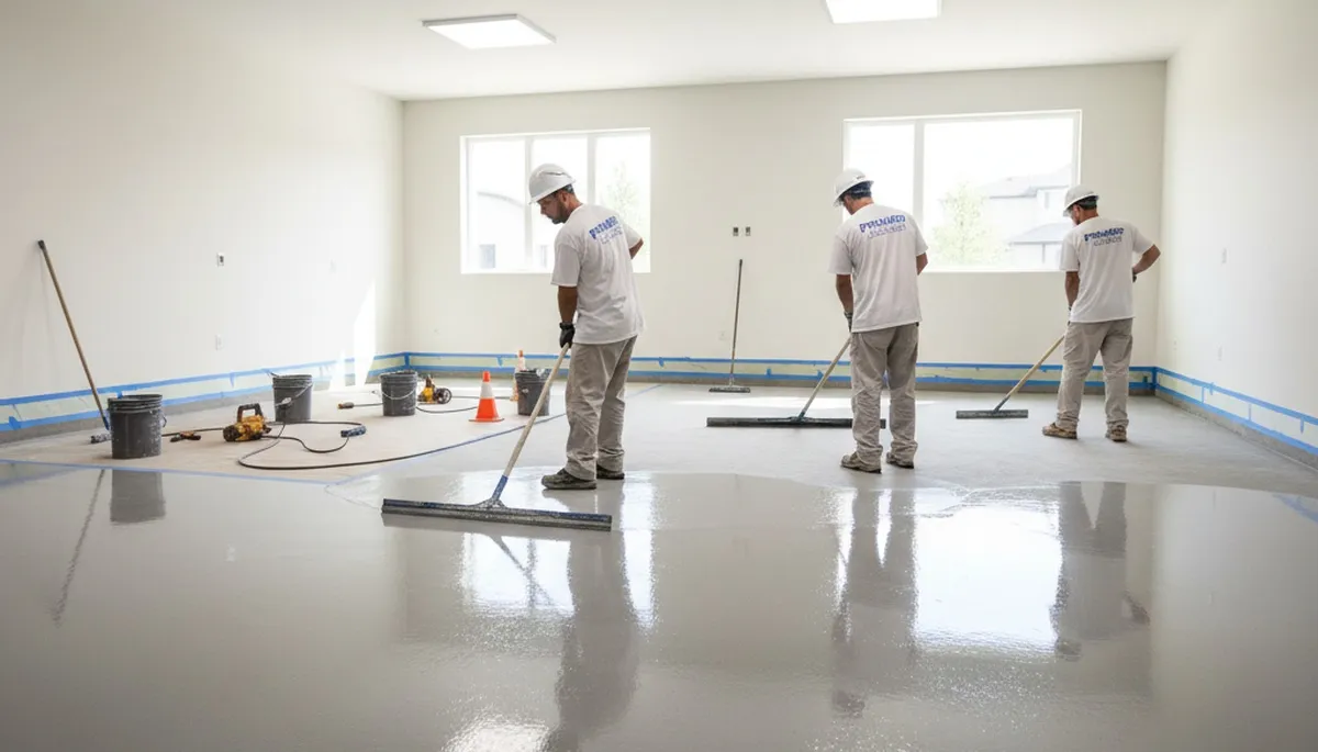 Professional epoxy floor coating in Tulsa OK garage for durable, glossy residential and commercial floors