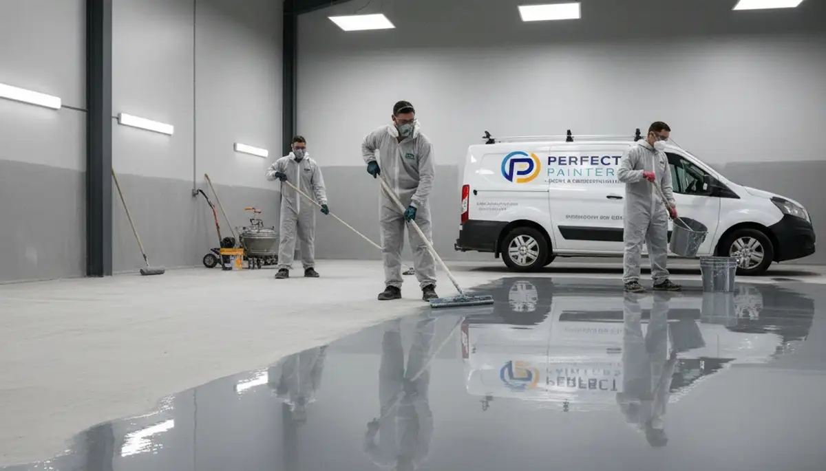 Professional epoxy floor coating for garages in Tulsa, OK by exterior painting specialists