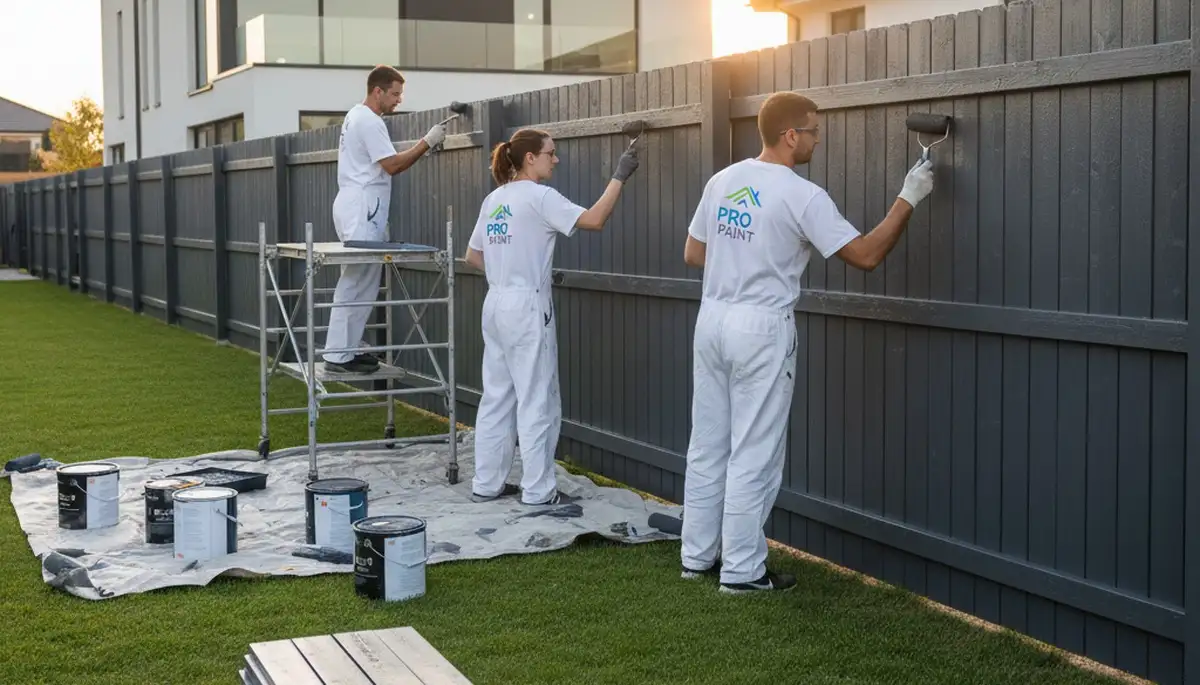 Professional fence painting in Tulsa OK with durable exterior coatings for long-lasting curb appeal