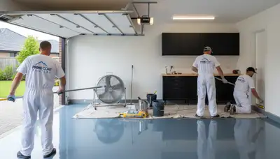 Professional epoxy garage floor coating in Tulsa OK for durable, moisture-resistant concrete protection