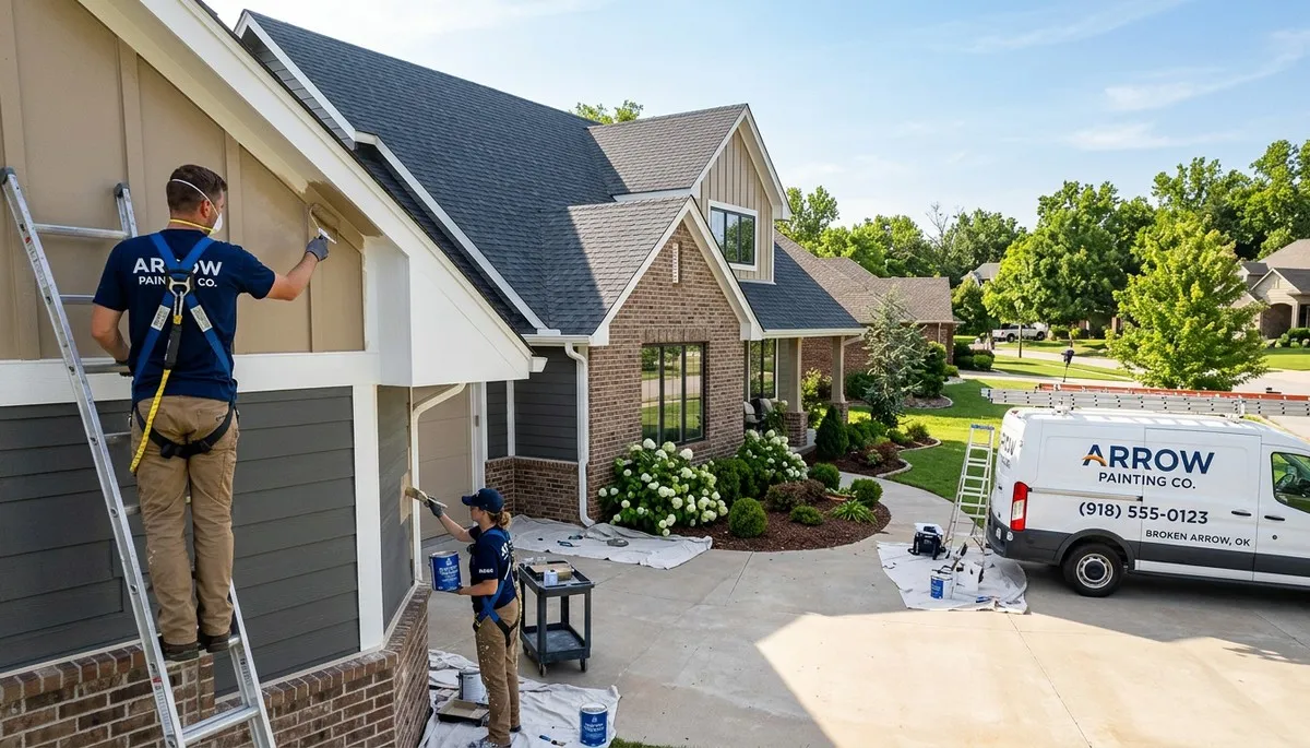 Professional exterior house painting service in Tulsa, OK by local painters at ExteriorPaintingTulsaOK