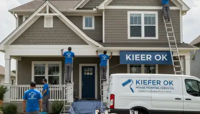 Tulsa, OK exterior painting crew servicing a home for professional house painting results