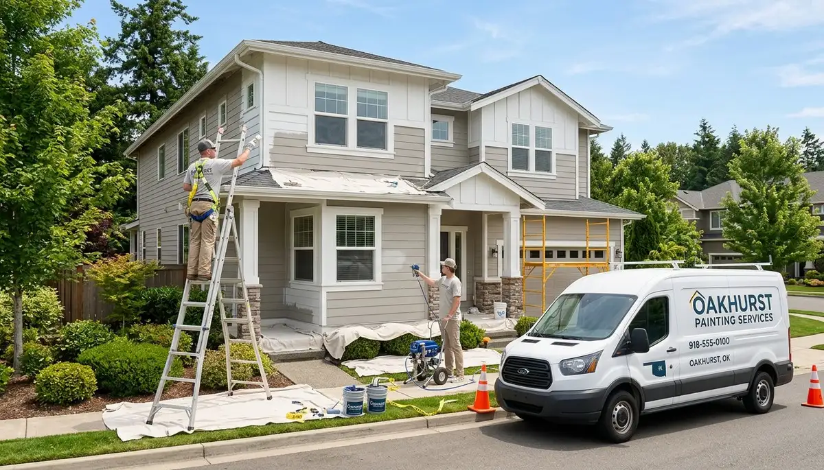 Professional exterior house painting service in Tulsa, OK by skilled local painters