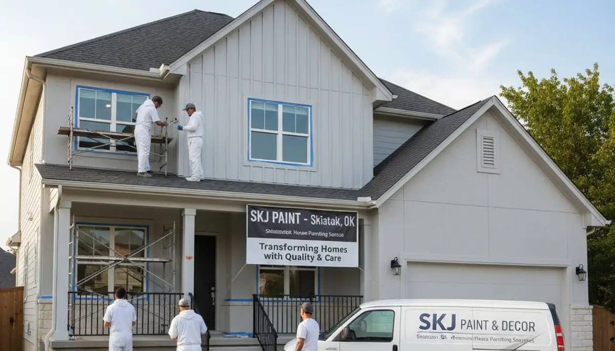 Exterior house painting service in Tulsa, OK by professional residential painters