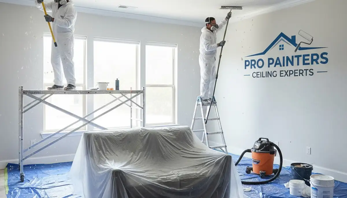 Professional popcorn ceiling removal in Tulsa OK for smooth modern home interiors