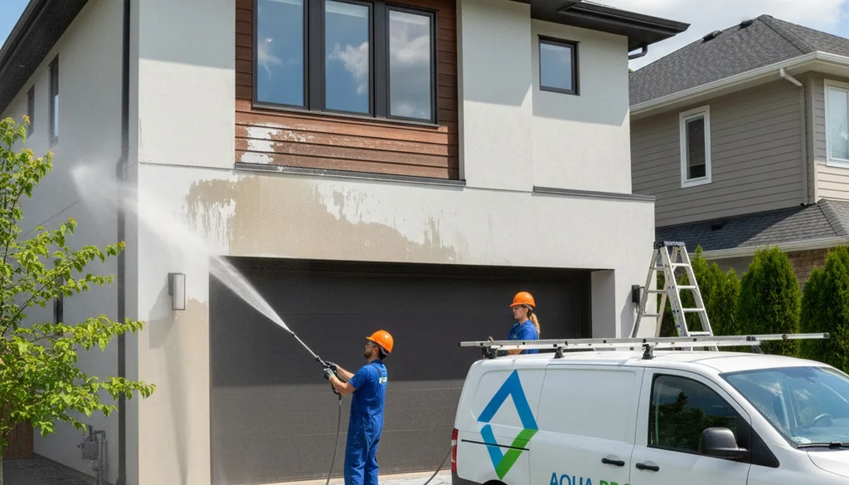 Professional pressure cleaning for home exterior surfaces in Tulsa, OK by expert painting contractors