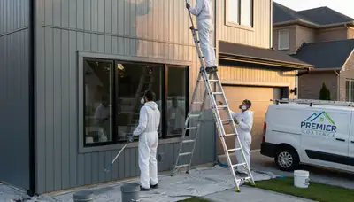 Professional siding painting on Tulsa, OK home exterior by expert local house painters