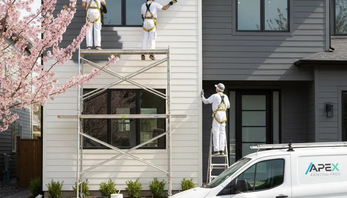 Professional siding painting on Tulsa, OK home exterior by expert house painters