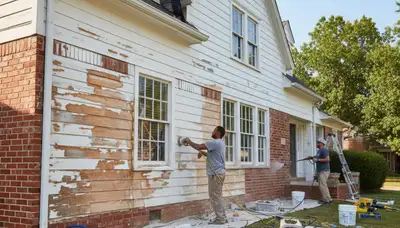 Professional surface preparation for exterior house painting in Tulsa, OK ensuring durable finish