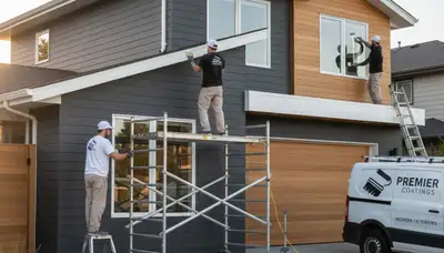 Professional trim and fascia painting on Tulsa, OK home exterior by expert house painters