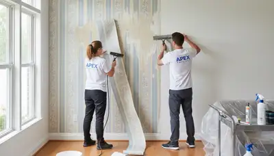 Professional wallpaper removal service in Tulsa OK preparing walls for fresh paint