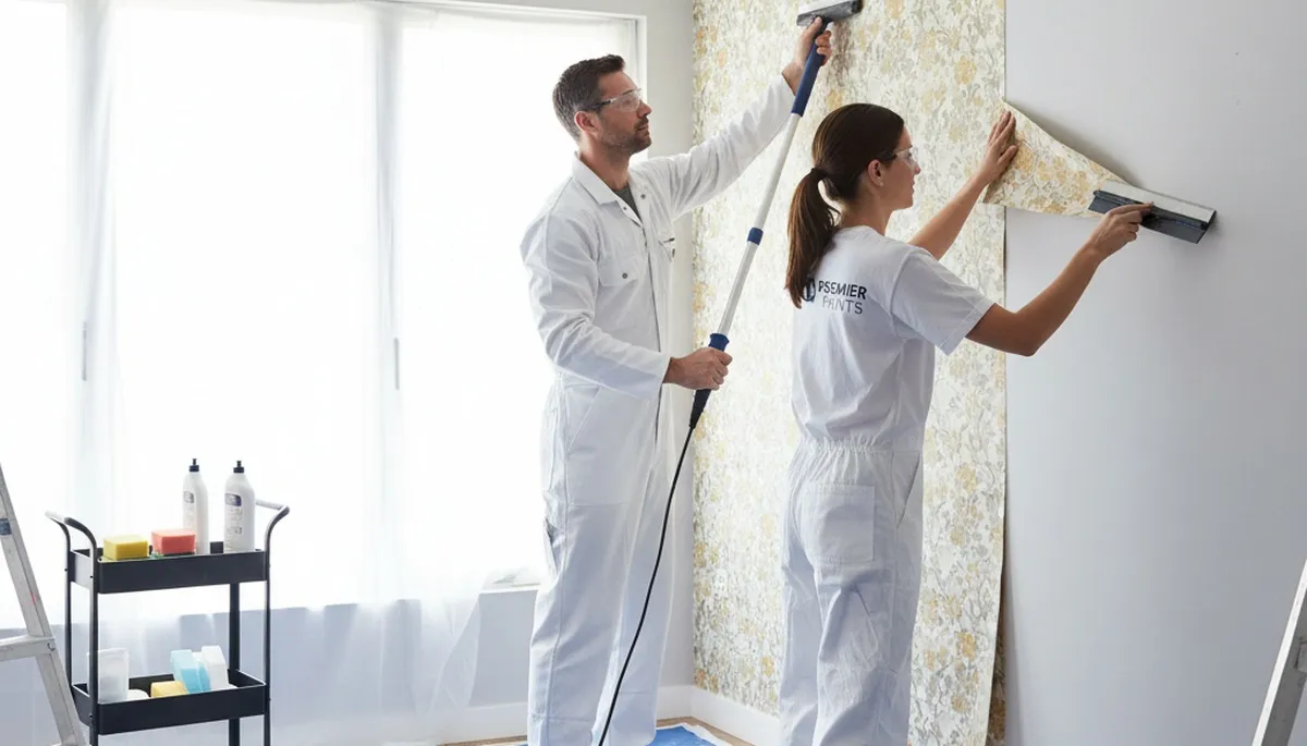 Professional wallpaper removal and wall prep by house painters in Tulsa, OK