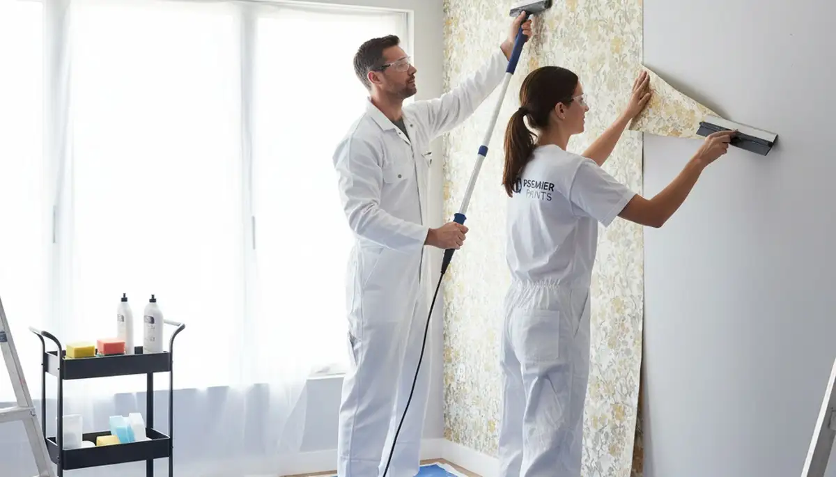 Professional wallpaper removal and wall prep by house painters in Tulsa, OK
