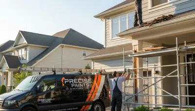 Professional wood rot repair and exterior painting on Tulsa, OK home by expert restoration team