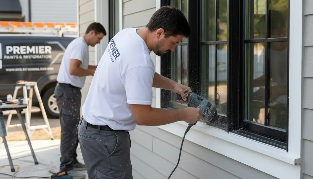 Professional wood rot repair on Tulsa, OK home exterior by expert house painters and restoration specialists